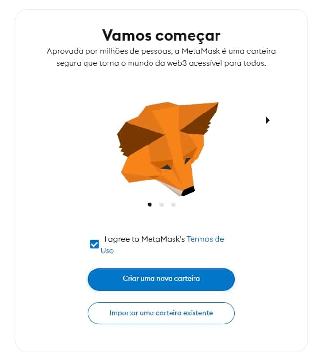 Bem vindo MetaMask