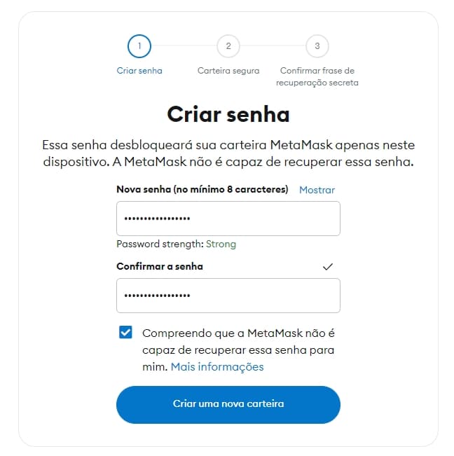 senha metamask