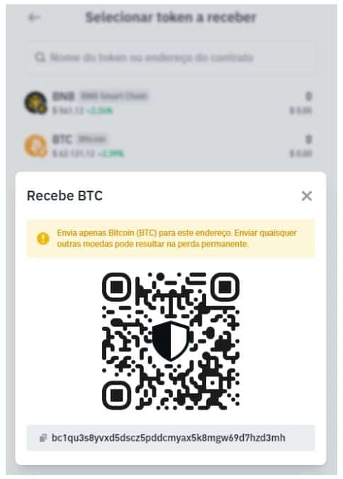 receber btc trust wallet