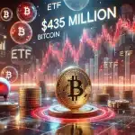 Mercado de ETFs de Bitcoin sofre com caída surpreendente de US$ 435 milhões