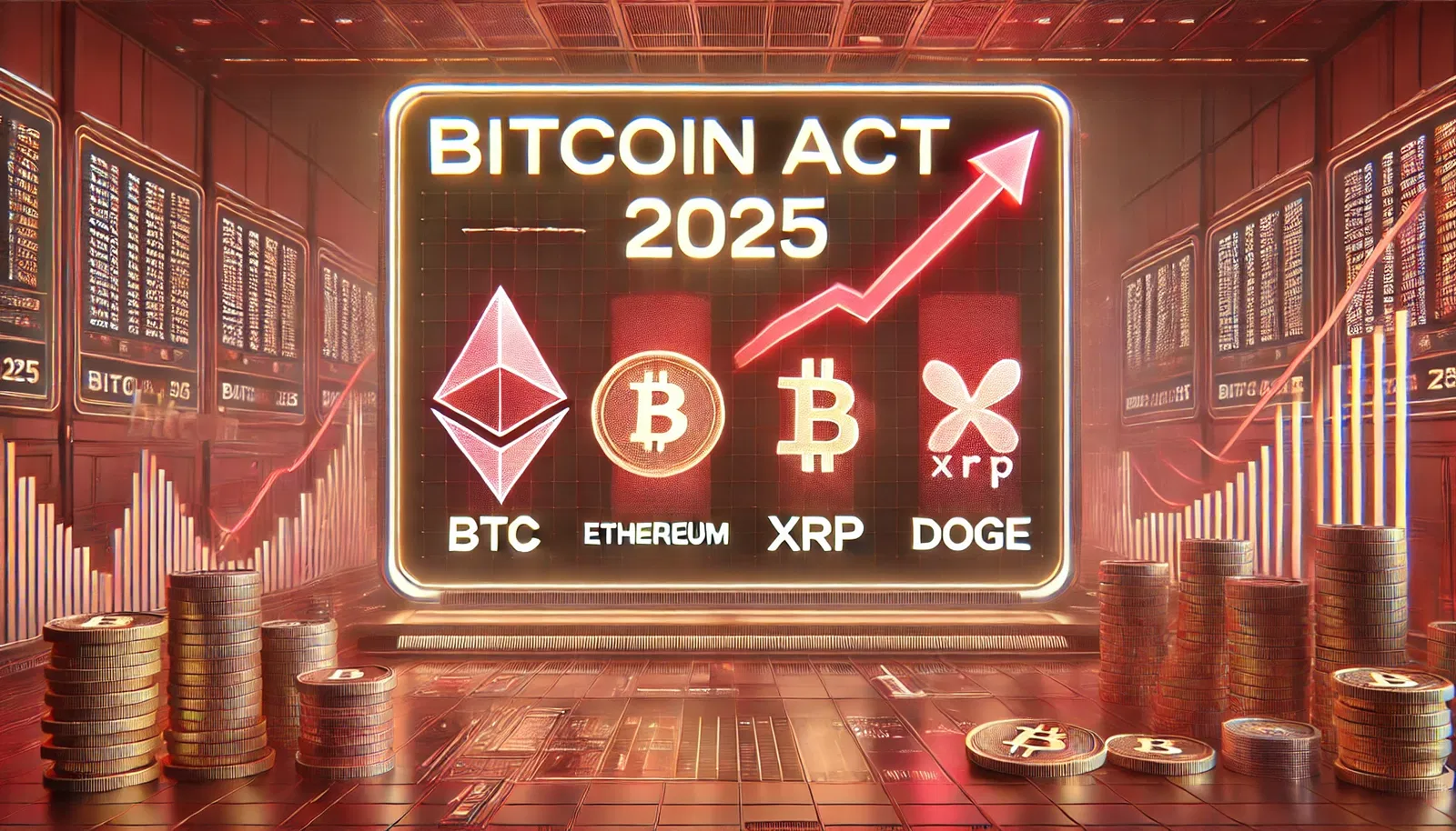 Bitcoin Act 2025 eleva preços de BTC, Ethereum, XRP e Dogecoin