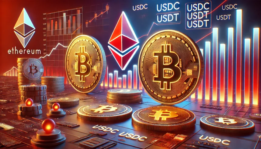 Mercado de stablecoin Ethereum cresce com USDC e USDT gerando US$ 850 bilhões em receita